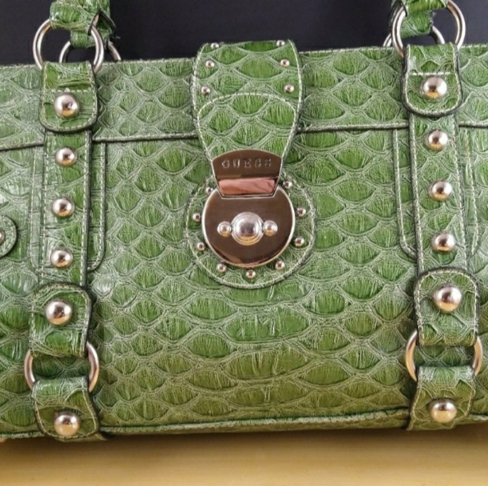Guess Faux Croc Bag Purse Satchel